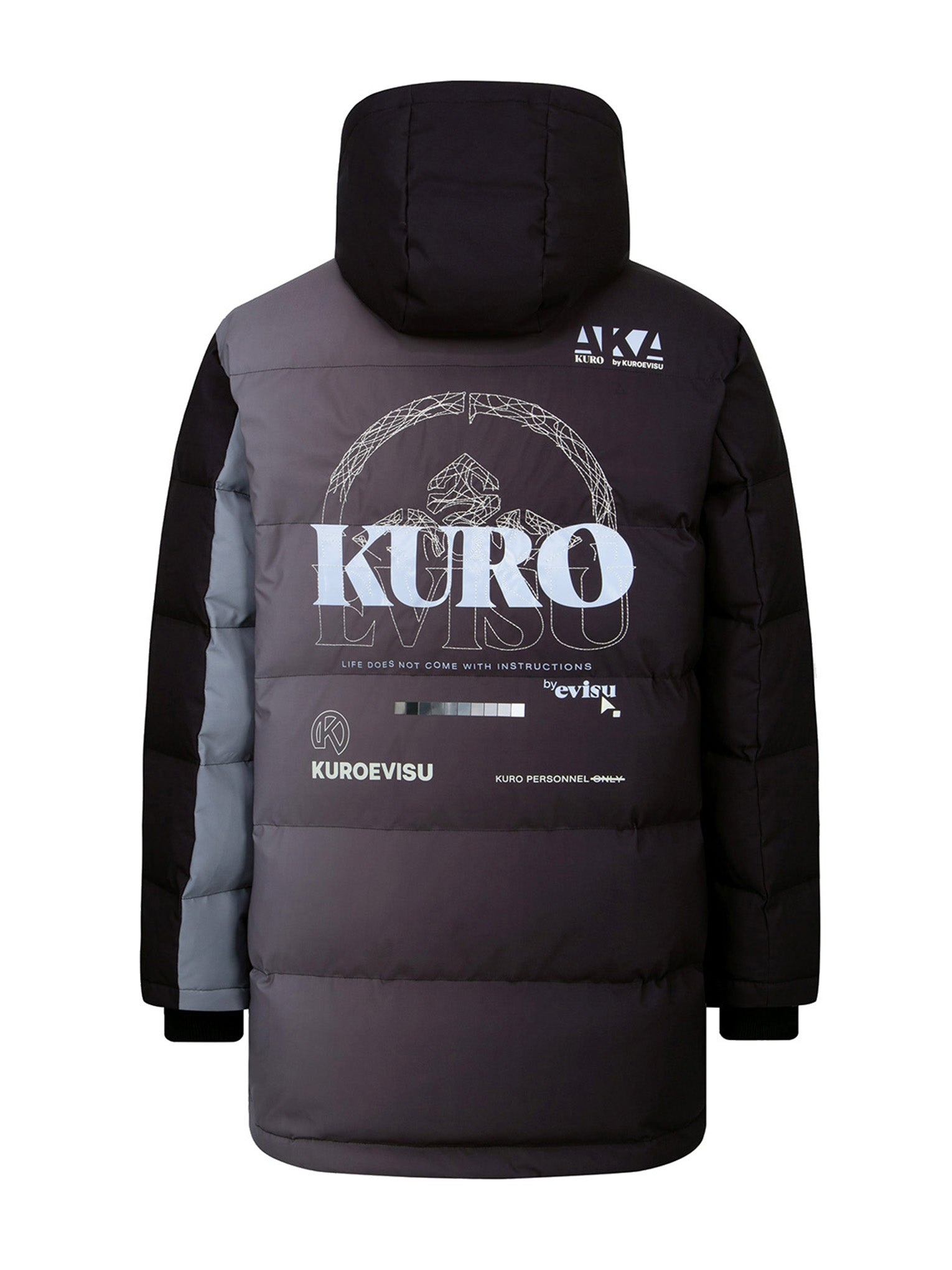 Kamon and Logo Embroidered Gradient Down Jacket - 10