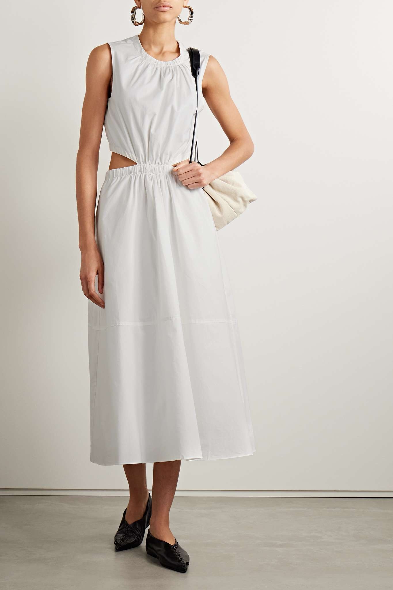 Cutout cotton-poplin midi dress - 2