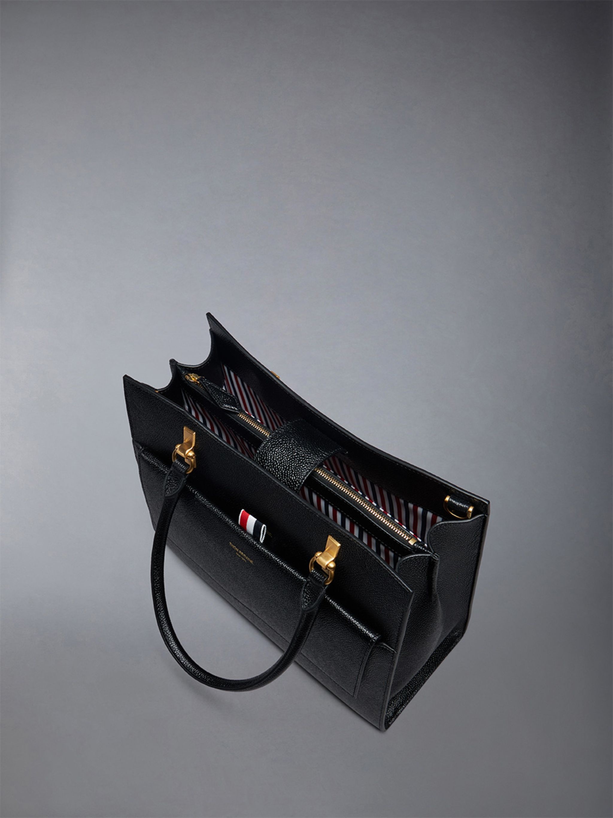 Medium Duet Tote in Pebble Grain Leather - 5
