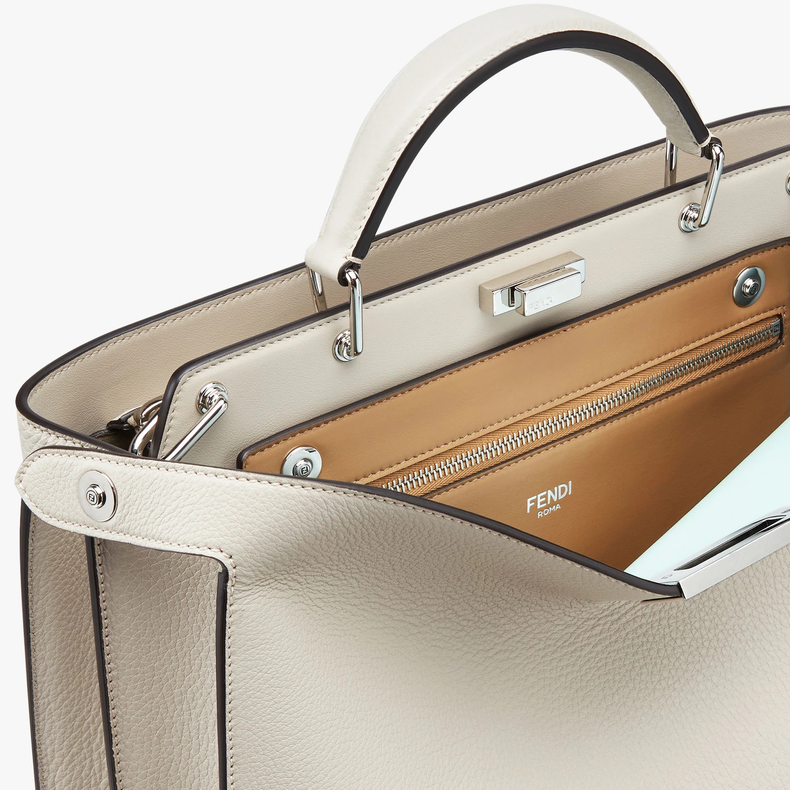 Powder gray leather bag - 6