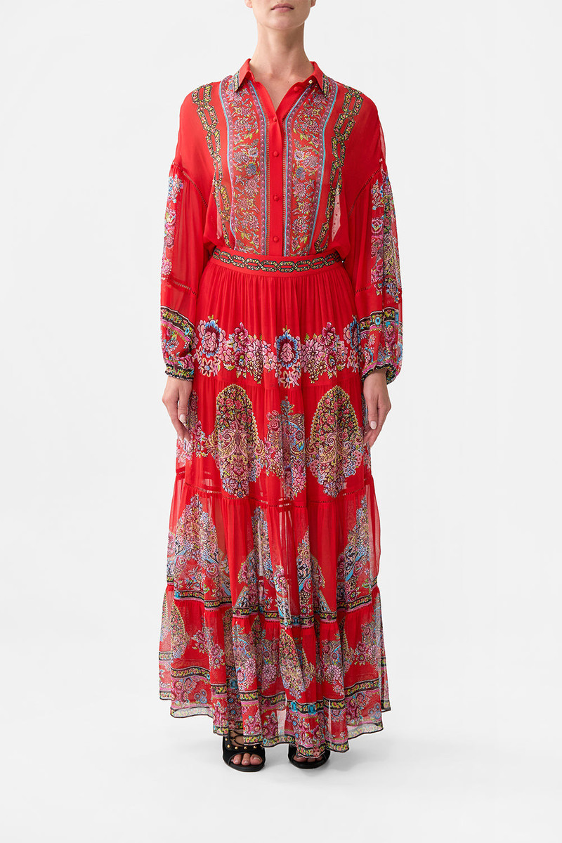 CAMILLA TIERED MAXI SKIRT outlook
