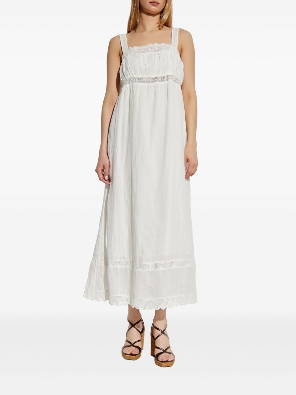 lace-detailing midi dress - 3