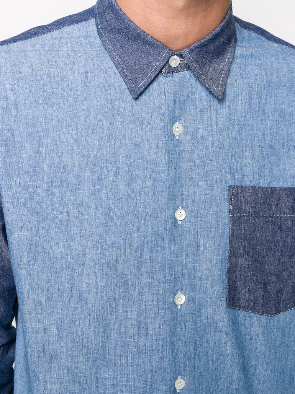 chest-pocket panelled shirt - 5