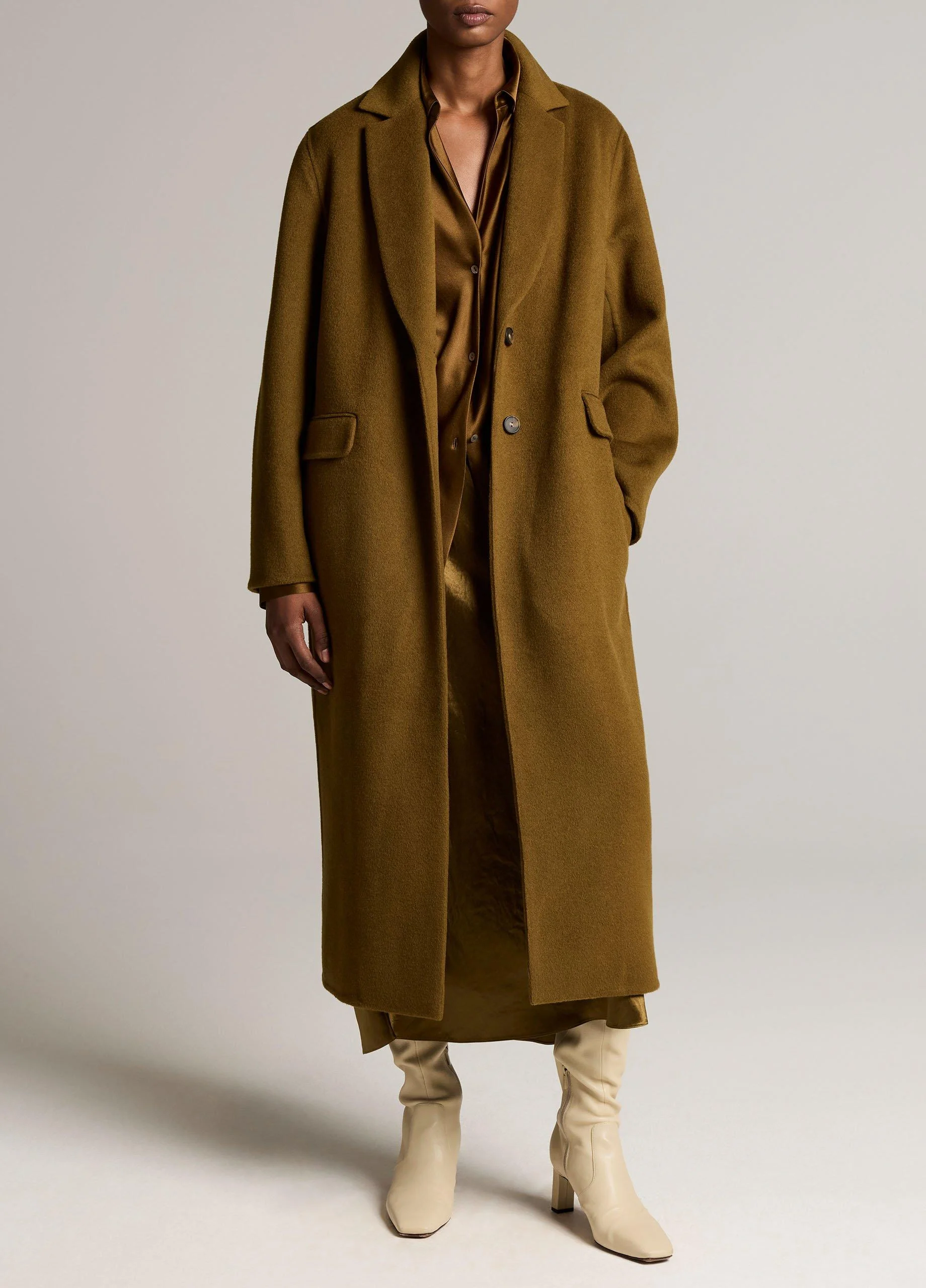 Wool-Cashmere Single-Breasted Classic Coat - 1