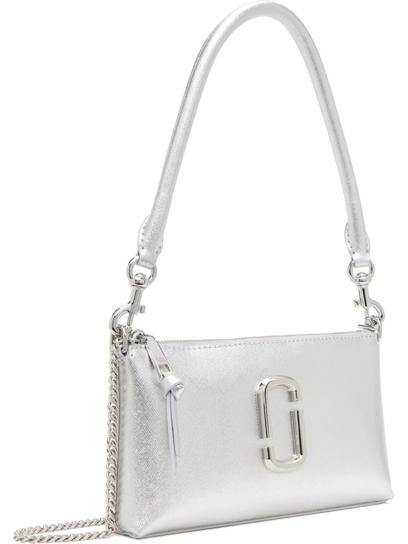 Marc Jacobs Silver 'The Metallic Snapshot' Convertible Shoulder Bag outlook