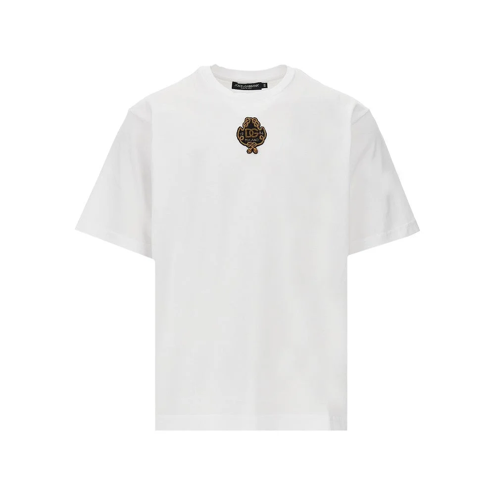 Dolce&Gabbana Embroidered Patch Boxy T-shirt White - 1