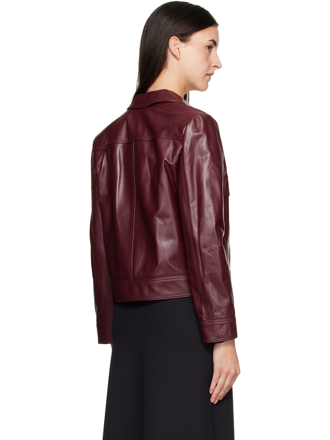 Burgundy Nepet Leather Jacket - 3