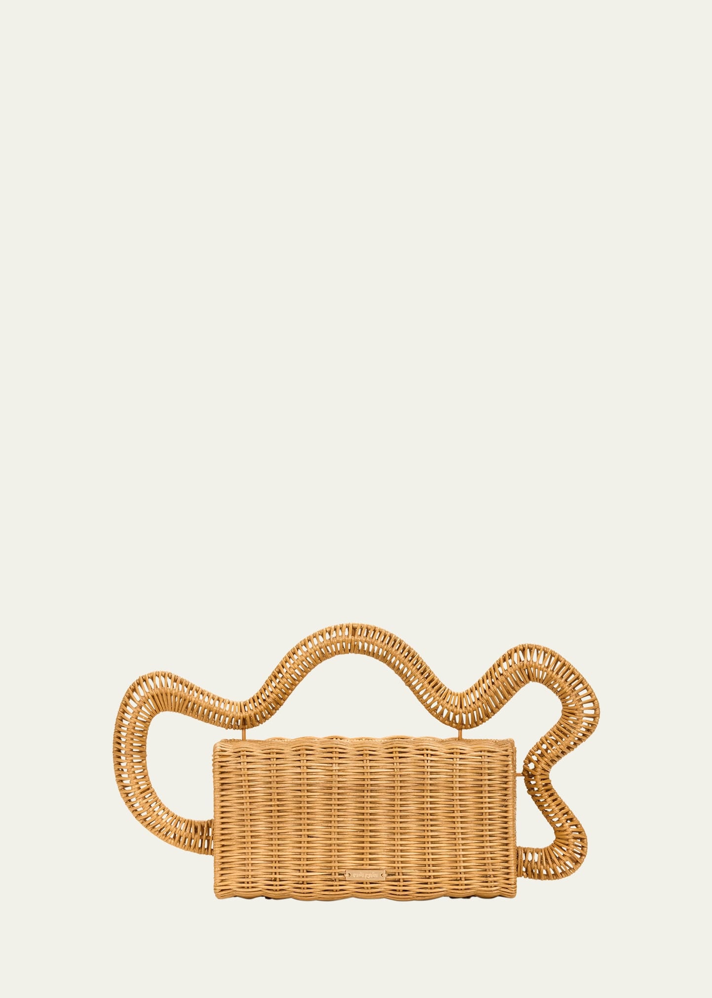 Elsa Wavy Rattan Clutch Bag - 1