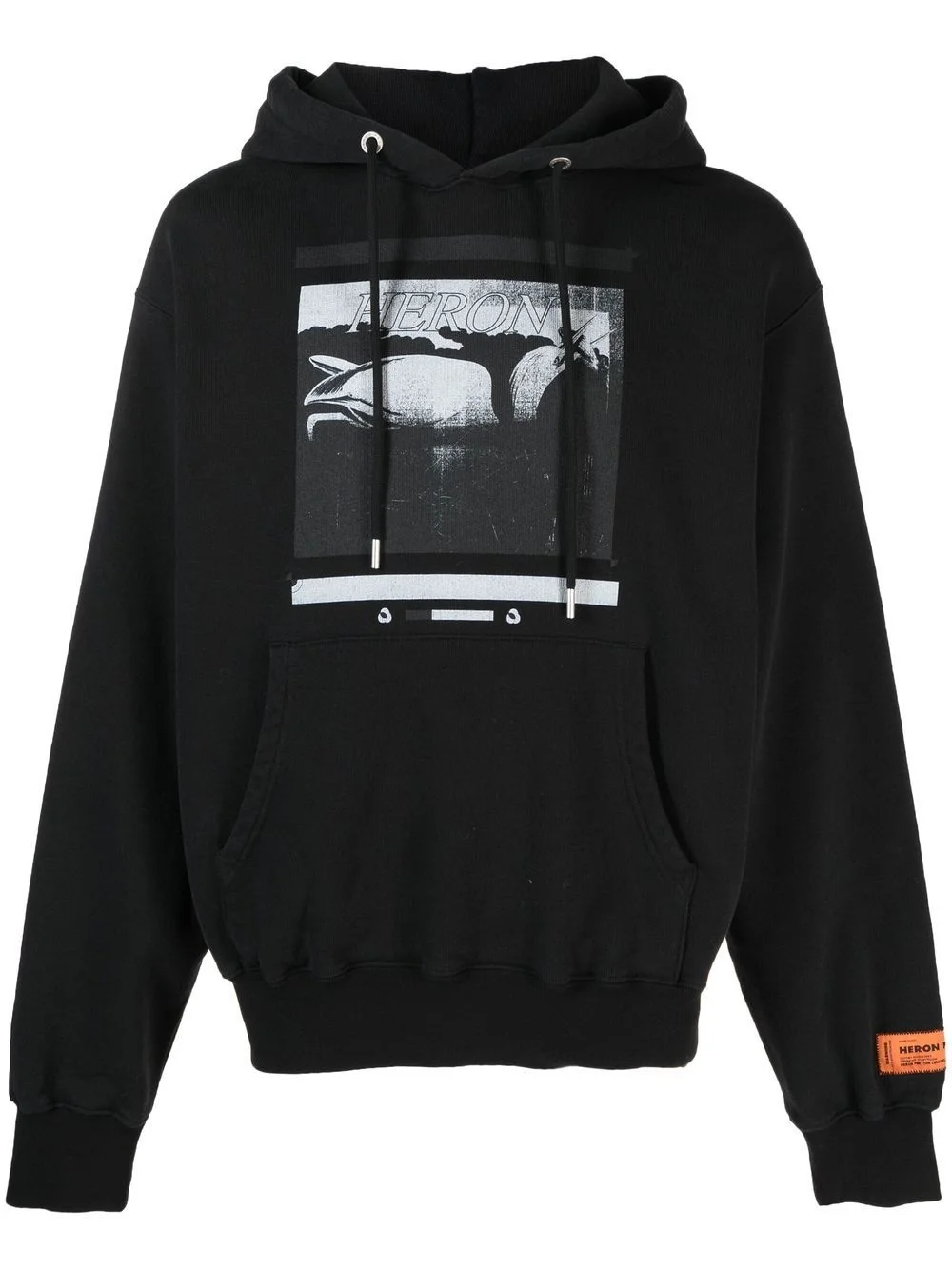heron graphic-print hoodie - 1