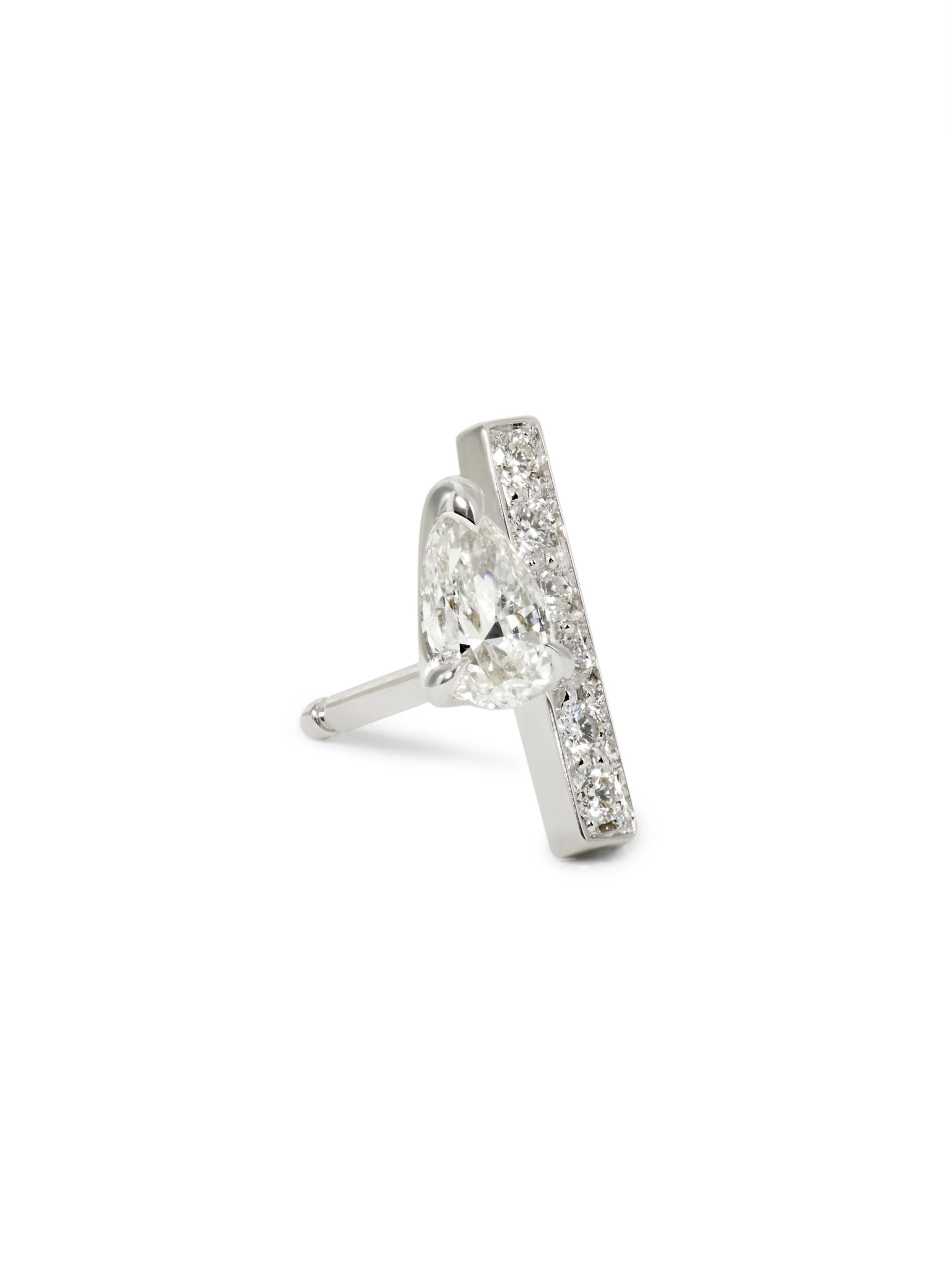 Women's Serti Sur Vide 18K White Gold & 0.32 TCW Diamond Stud Earring - White Gold - 1