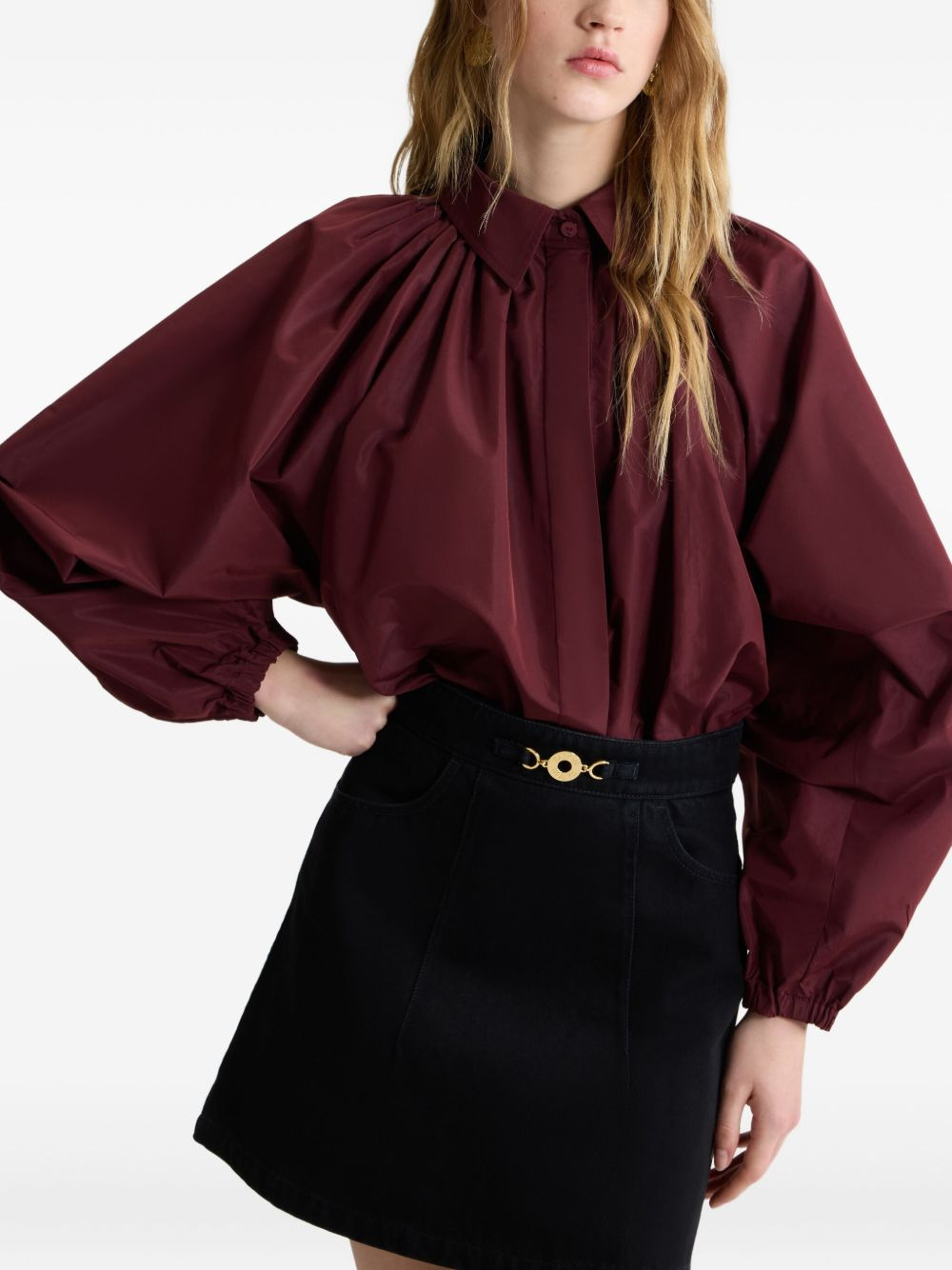 bubble-sleeve collared blouse - 4