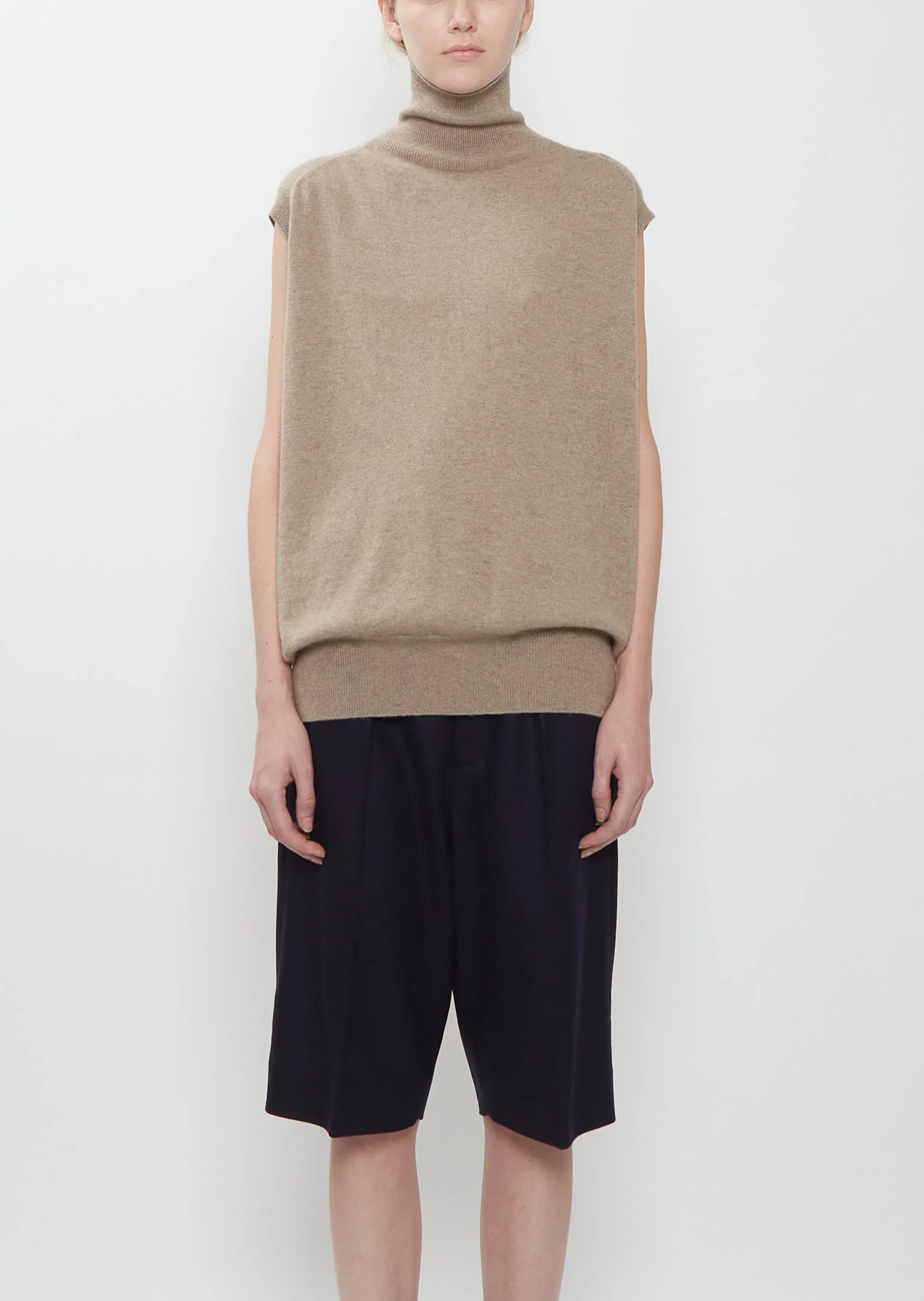 Maia Cashmere Sleeveless Sweater — Sahara Mélange - 1