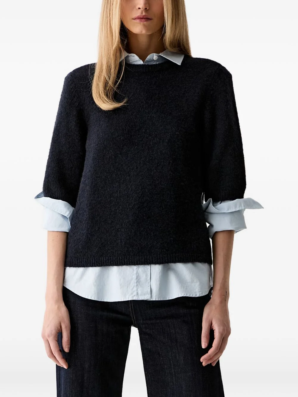 Alpha short-sleeve knitted sweater - 1