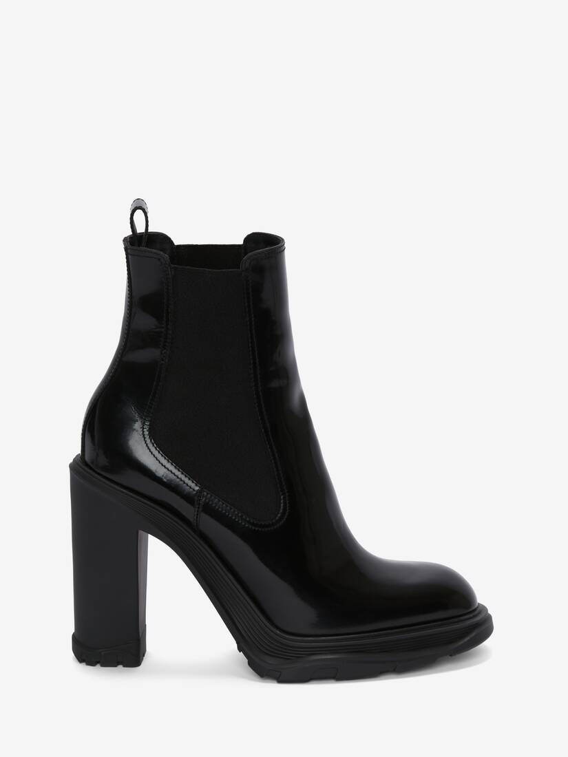 Women's Tread Heeled Chelsea Boot in Black - 1