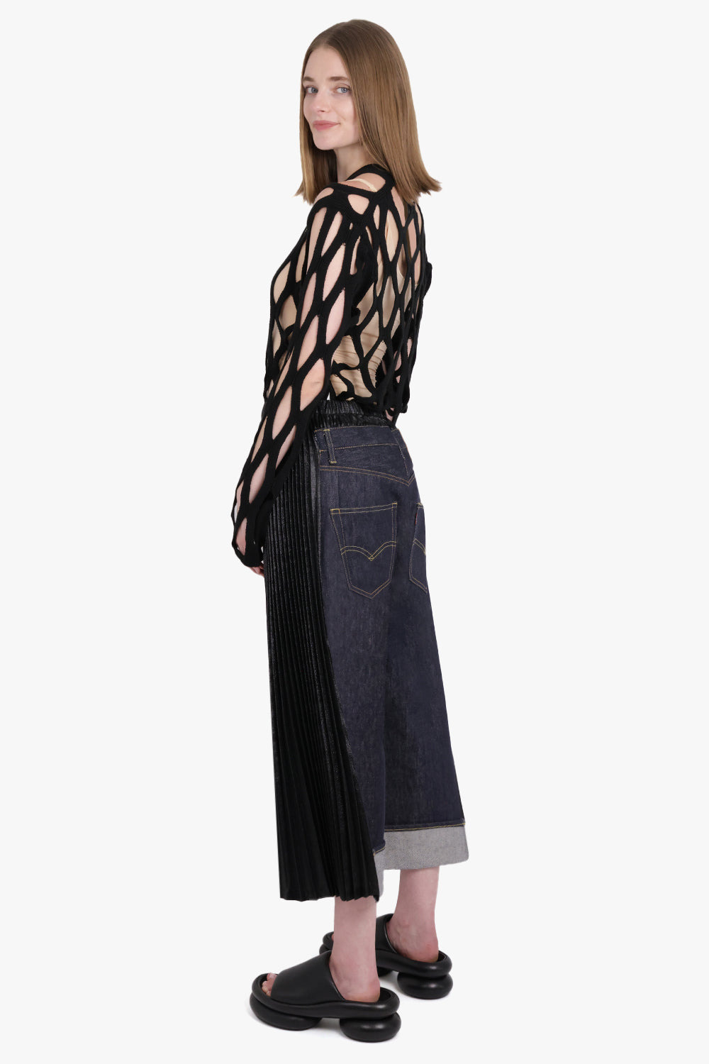MESH L/S KNITTED TOP | BLACK - 4