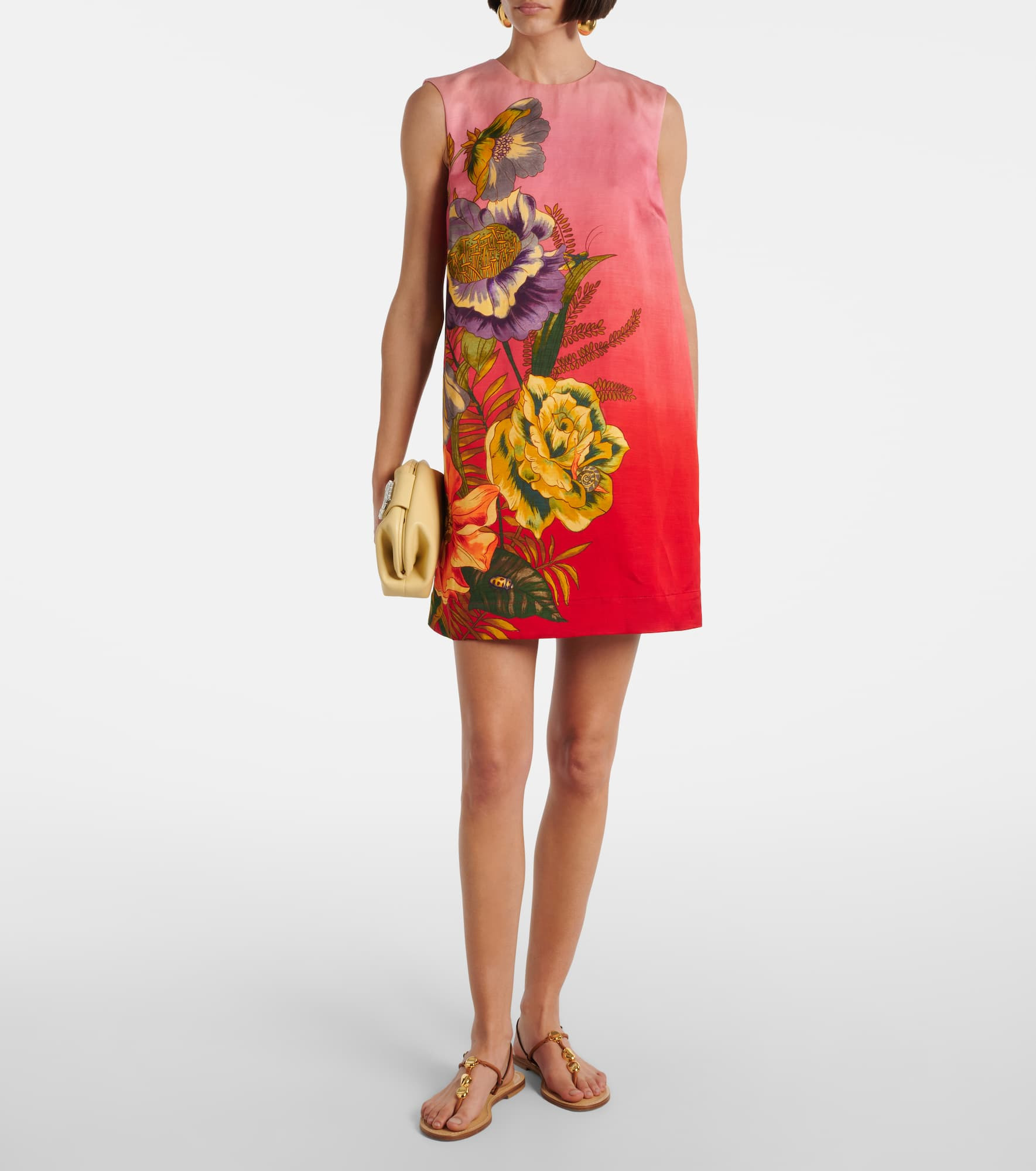 Inez ombré linen-blend minidress - 2