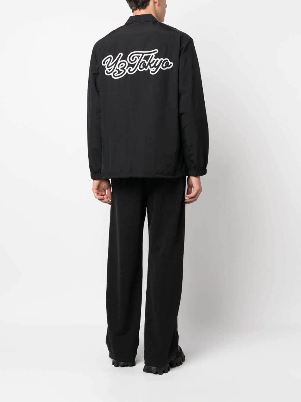 logo-embroidered shirt jacket - 2
