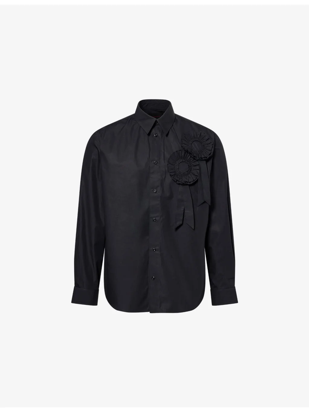 Ruffle Rosette Cotton Shirt - 1