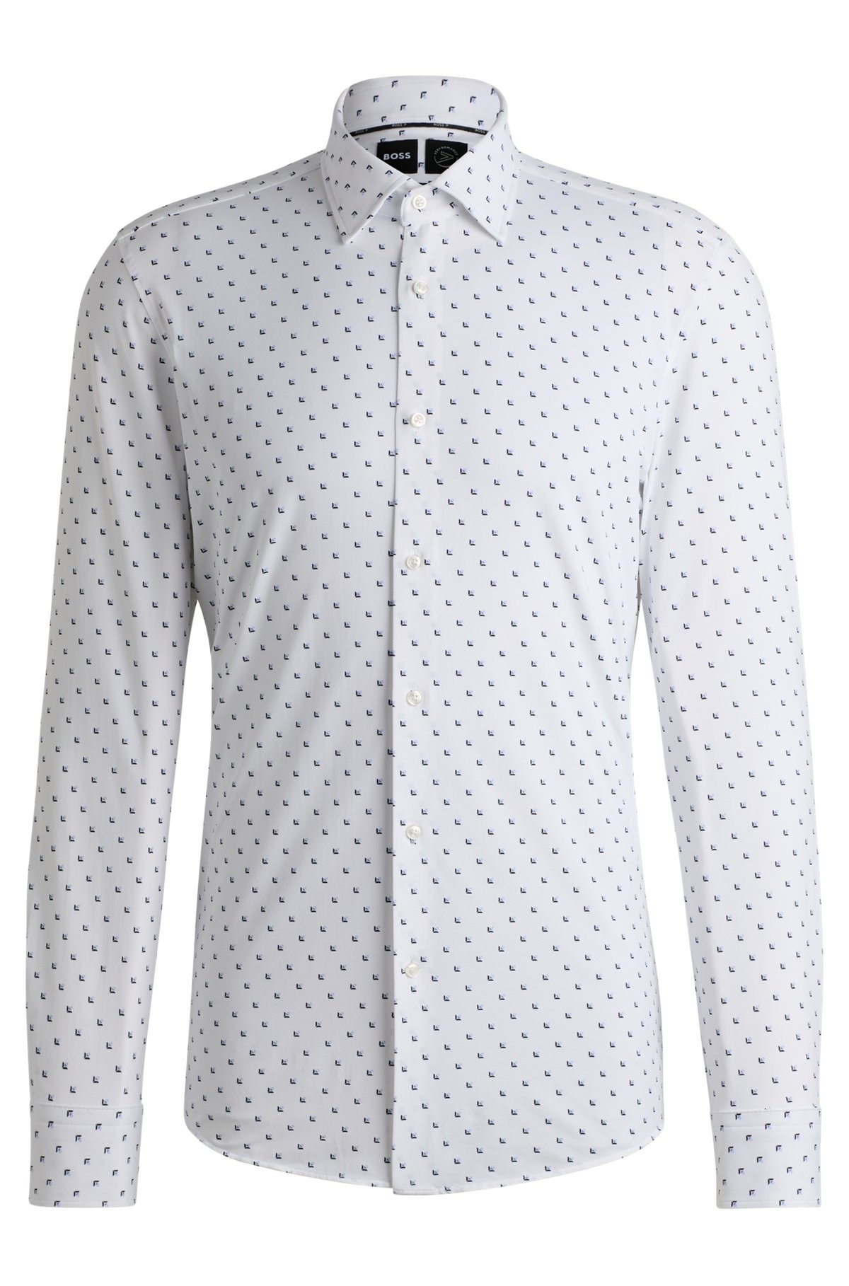 SLIM-FIT SHIRT IN PRINTED PERFORMANCE-STRETCH FABRIC - 1