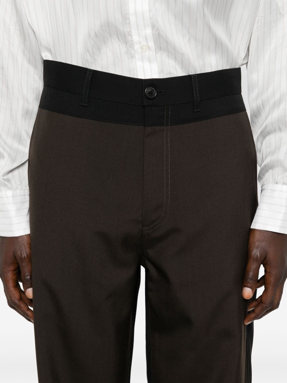 two tone-design trousers - 5