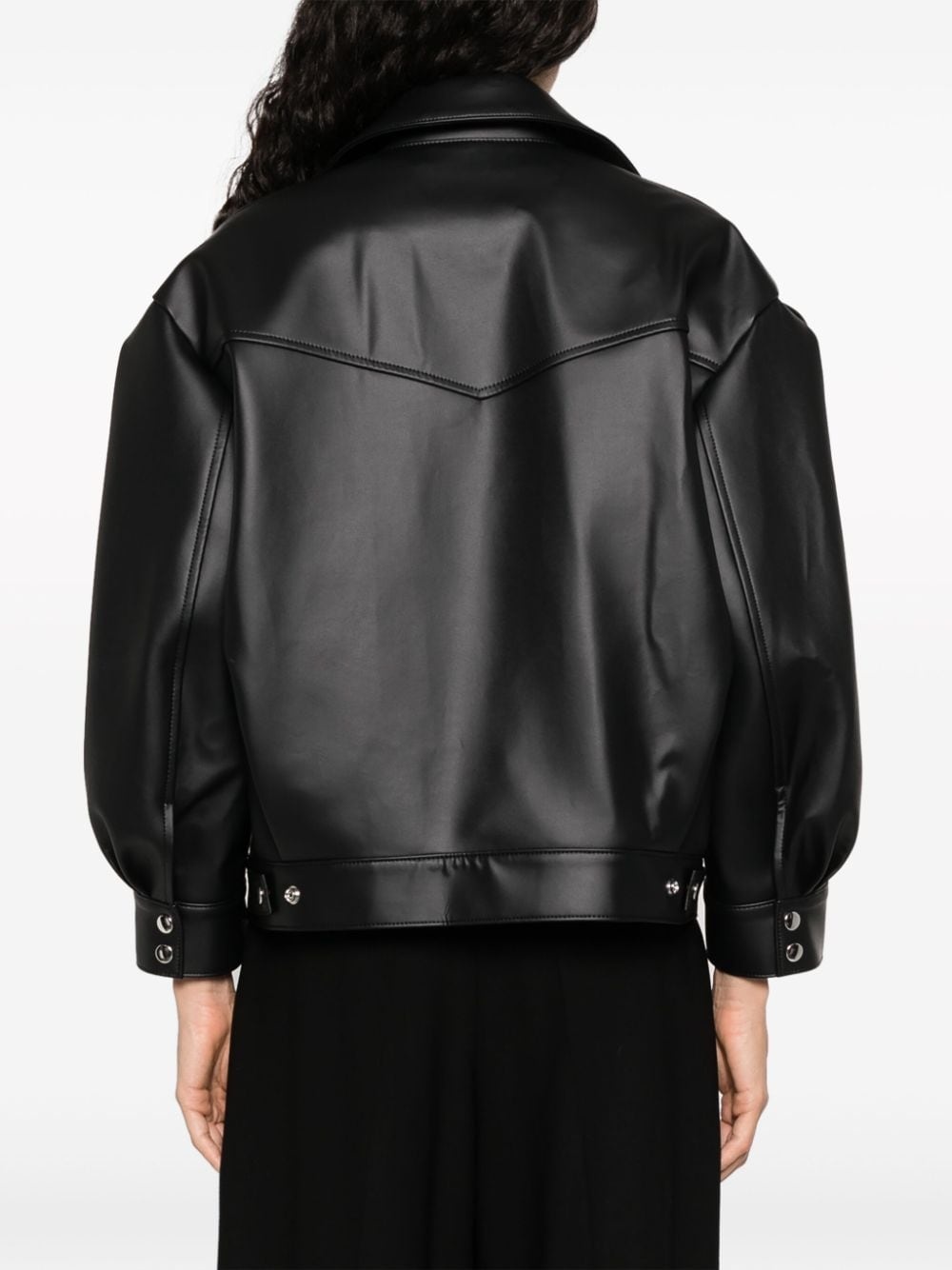 faux-leather biker jacket - 4