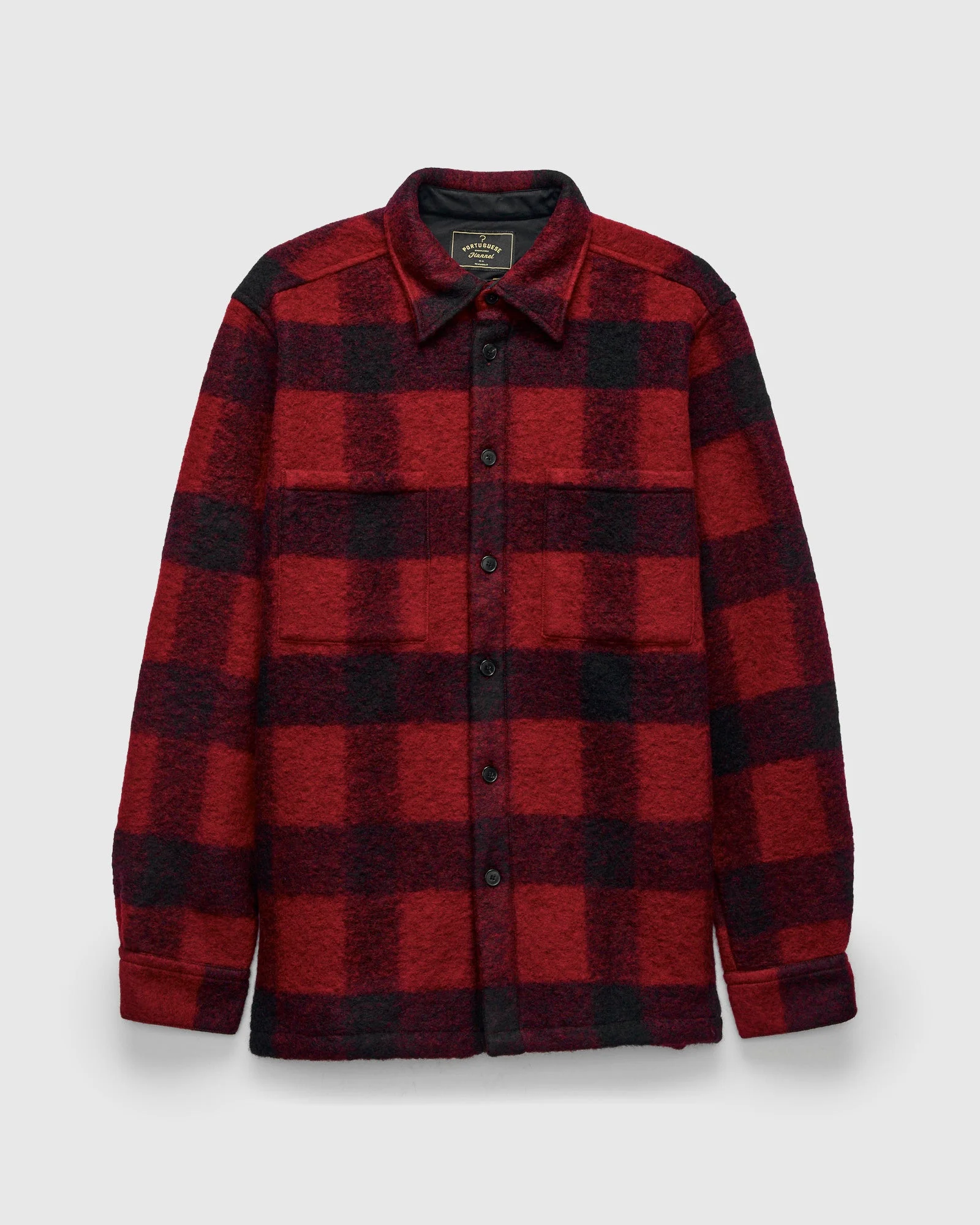 Big Buffalo Wool Check Overshirt in Red - 1
