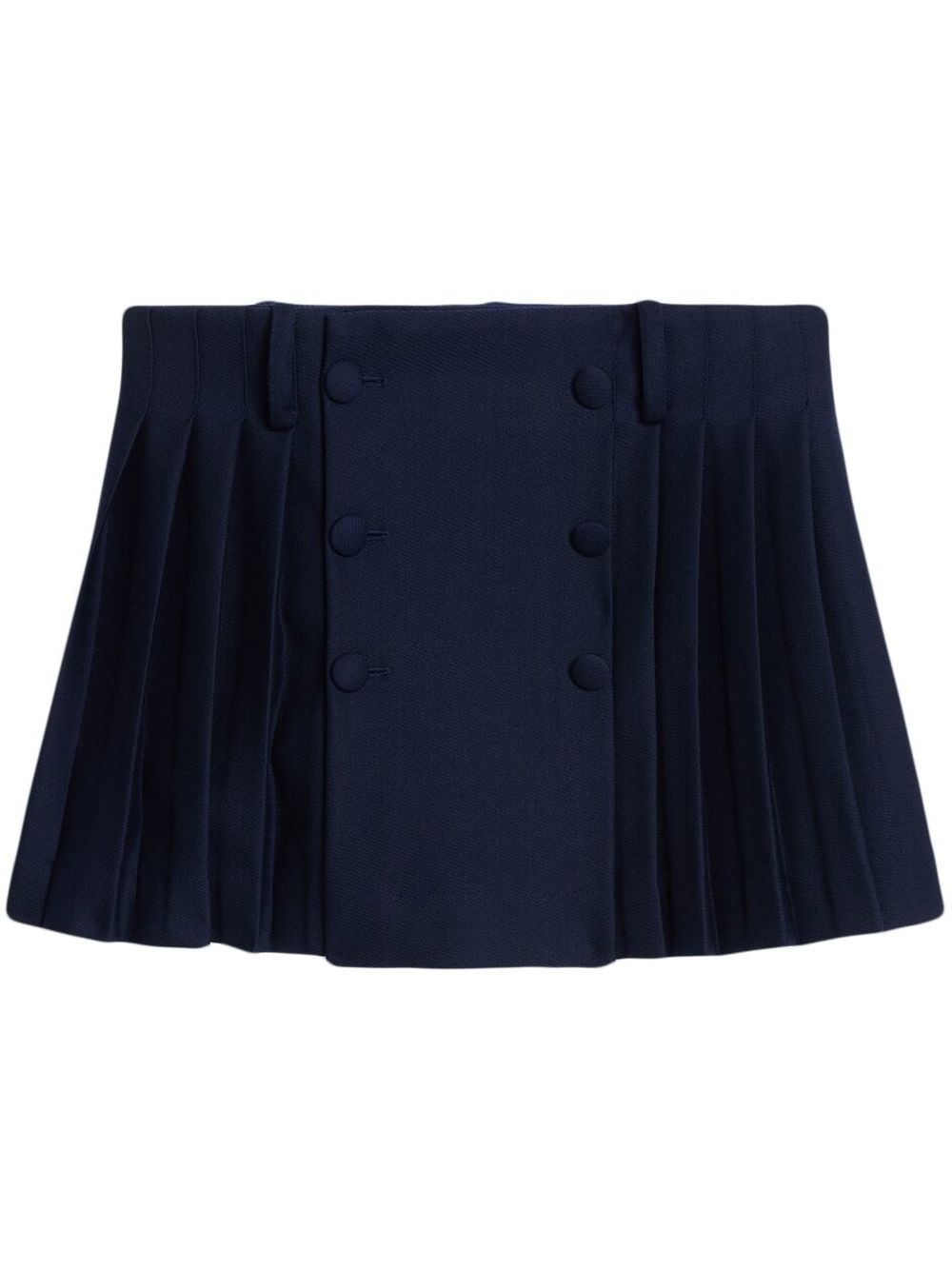 pleated wool miniskirt - 1