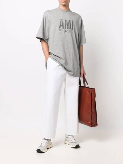 AMI Paris embroidered-logo organic cotton T-shirt outlook