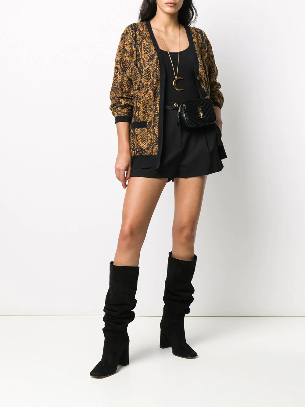 snake print cardigan - 2