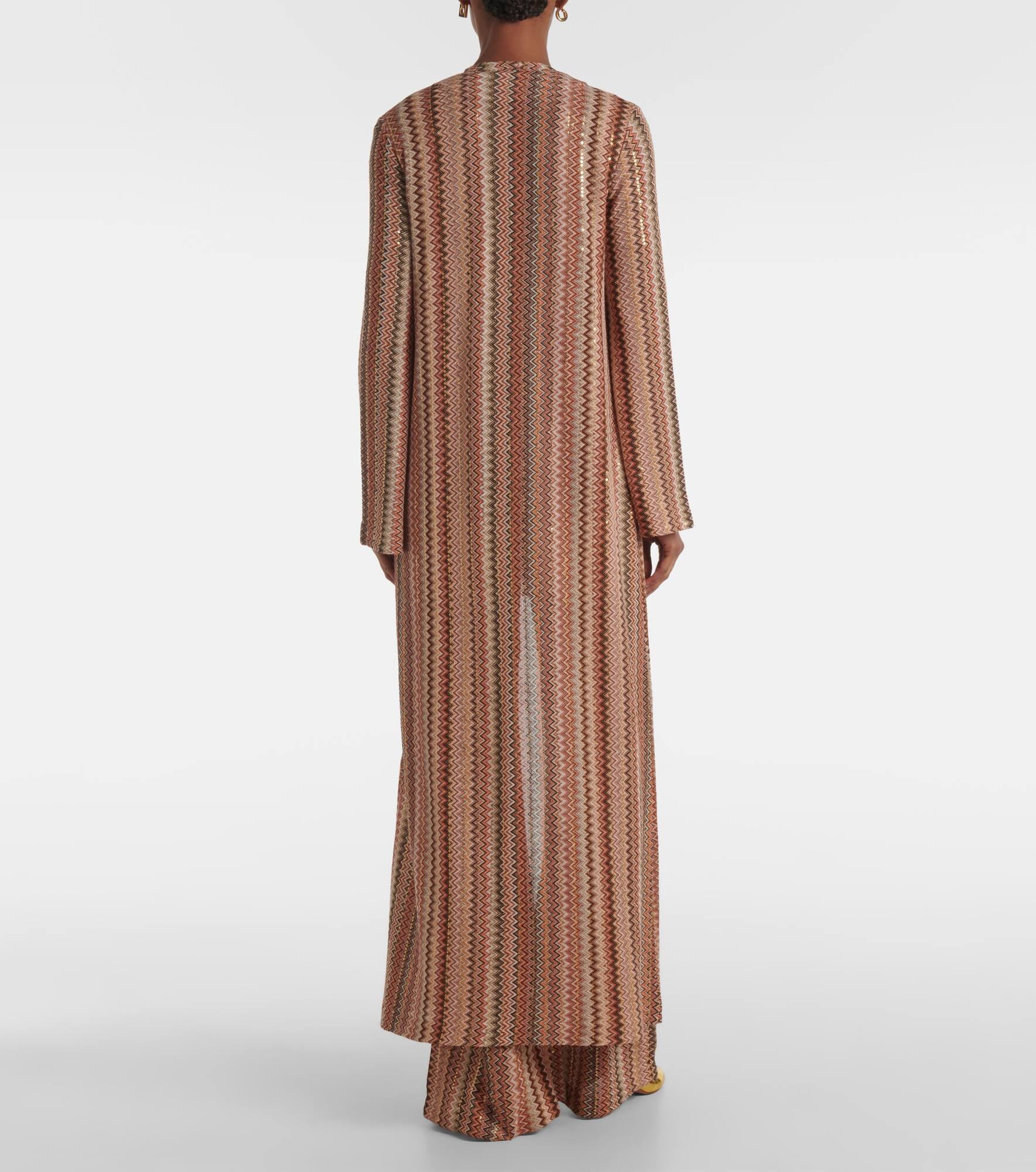 Zigzag lamé cardigan - 3