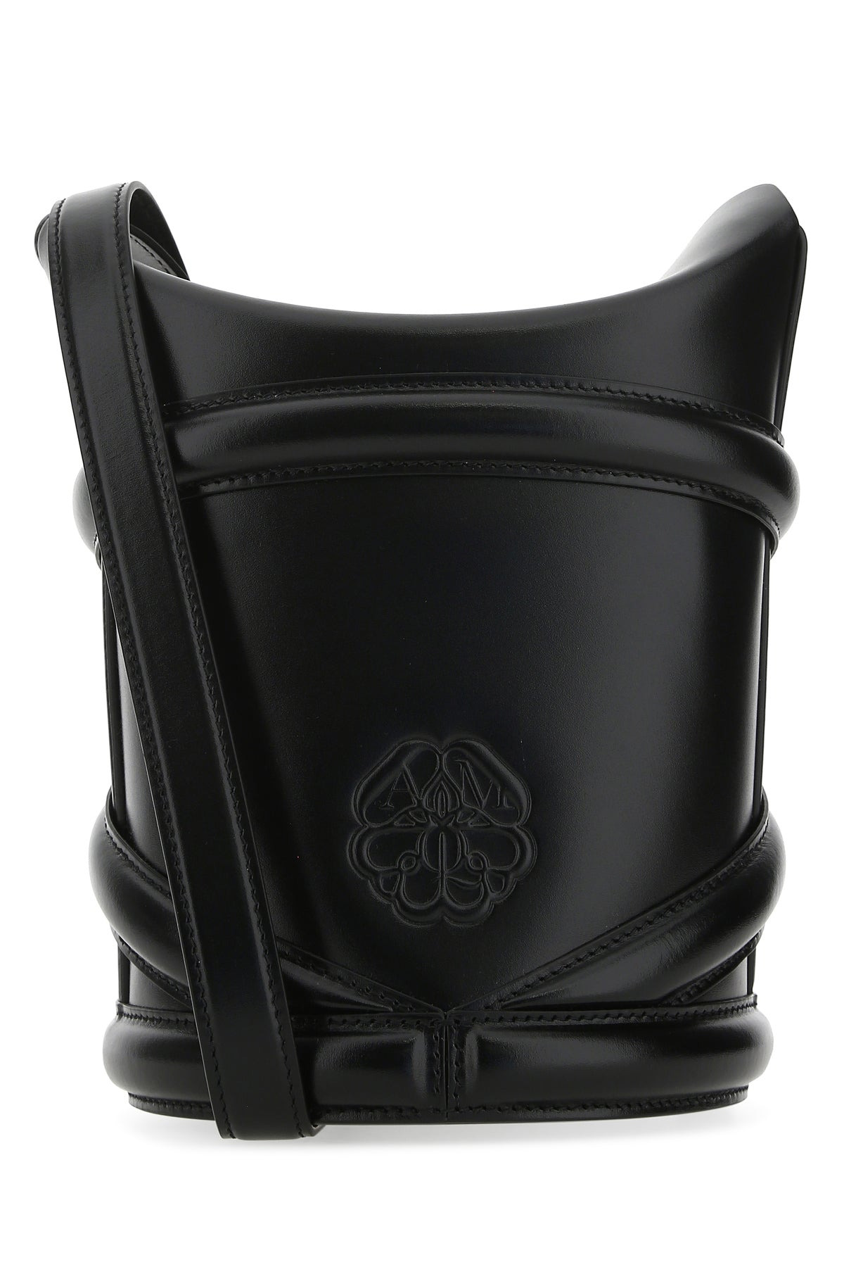 Black leather The Curve bucket bag - 3
