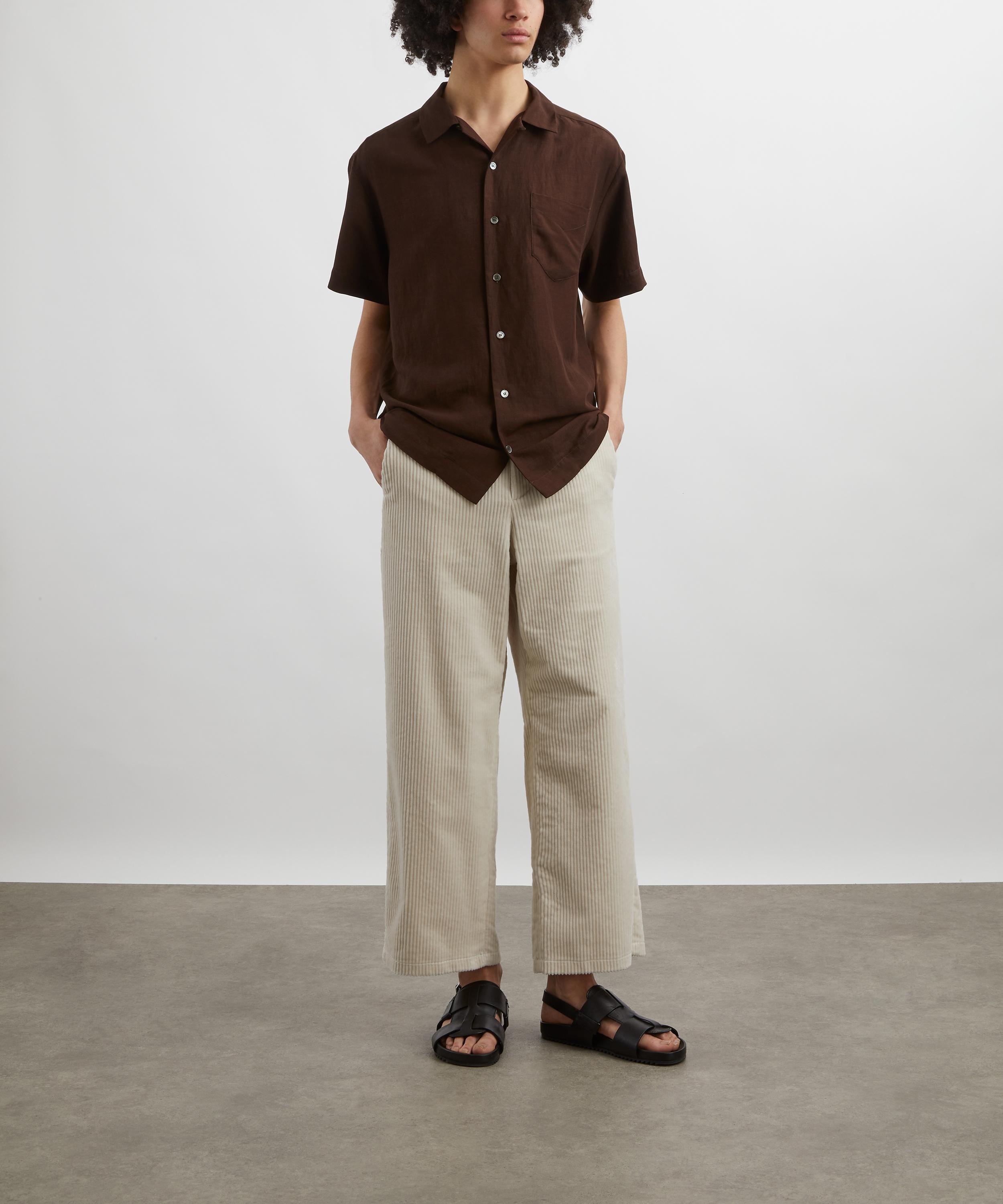 Ecru Loose-Fit Corduroy River Trousers - 2