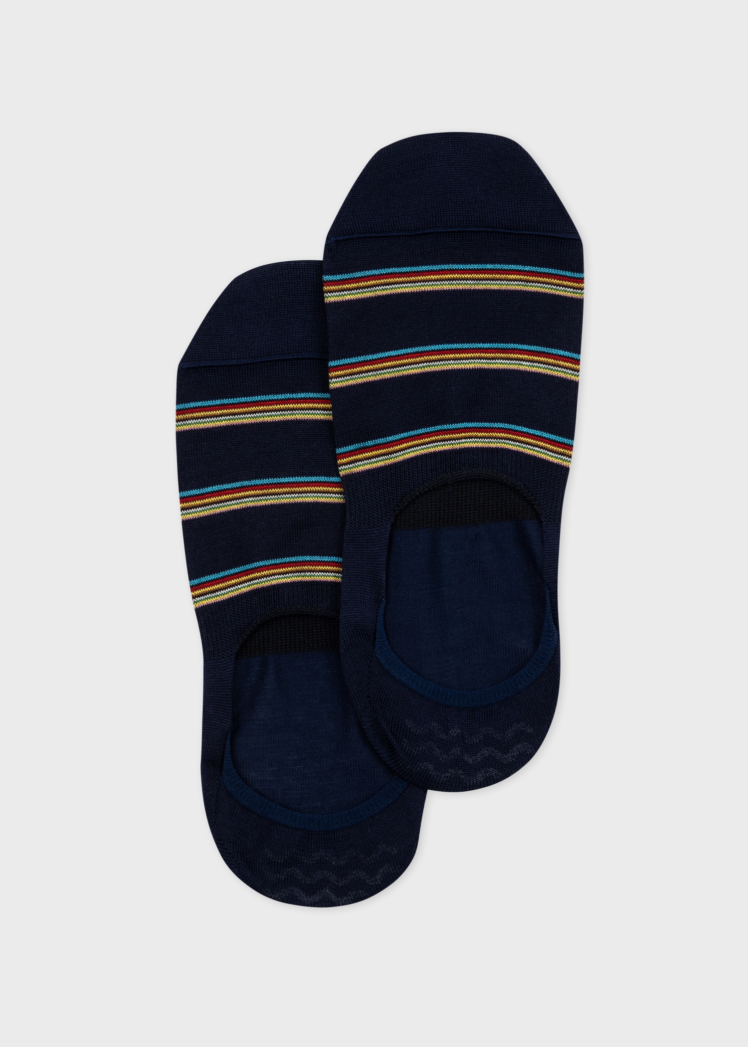 Navy 'Signature Stripe' Block Loafer Socks - 1