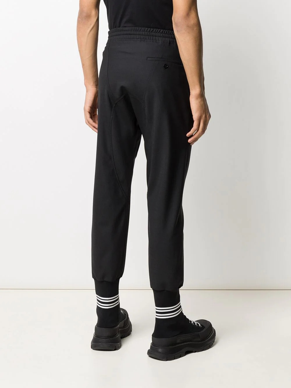 double stripe ribbed track trousers - 4