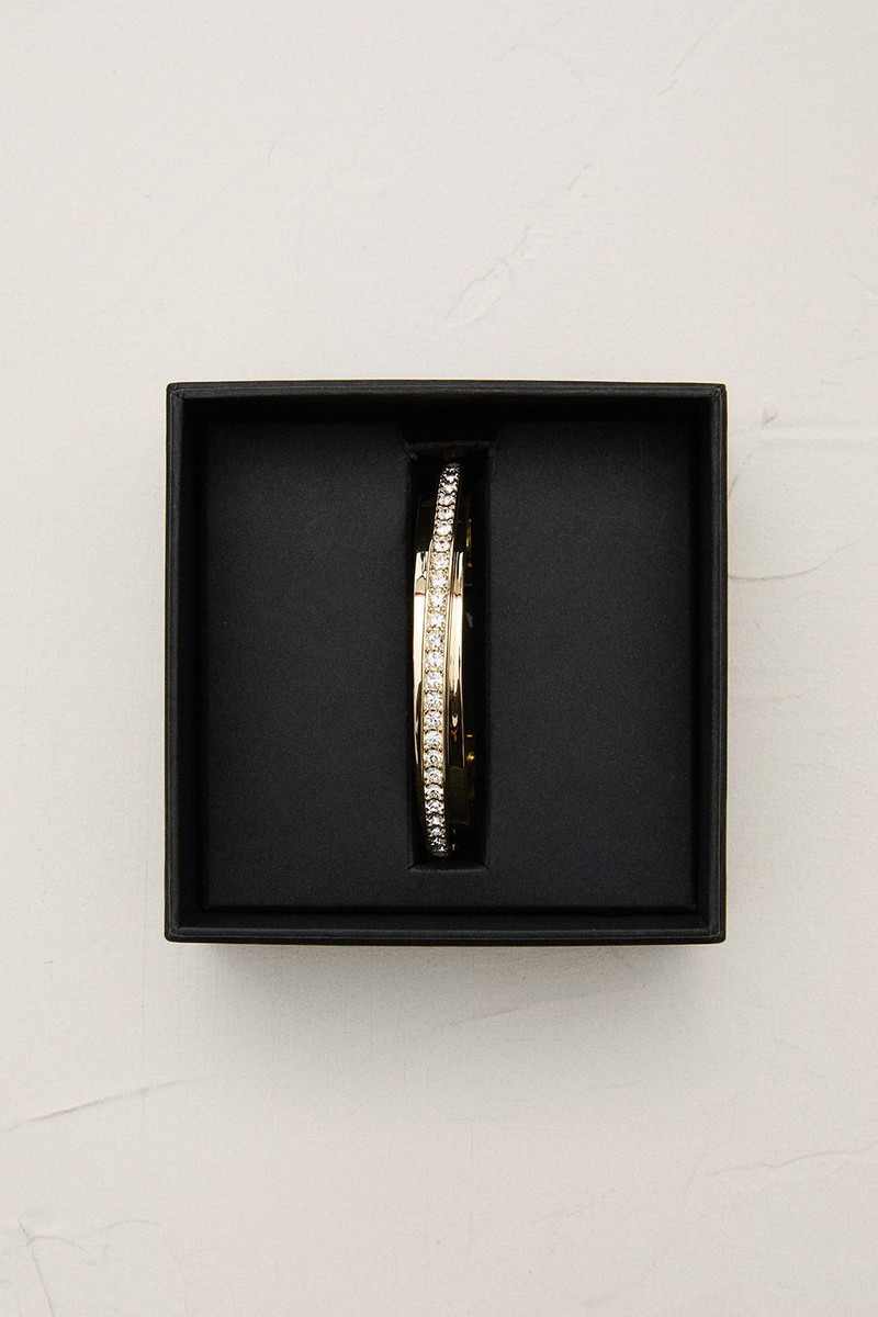 14kt Gold Plated Crystal Diagonal Cuff 4