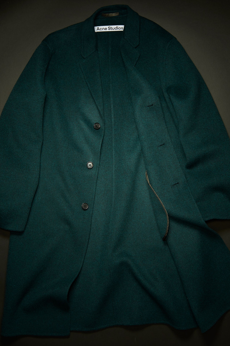 Double-faced wool coat forest green 6