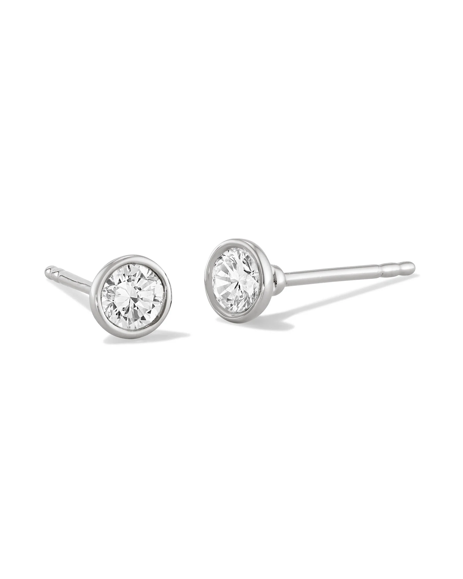 0.5 ct Lab Grown White Diamond Audrey Stud Earrings in 14k White Gold - 1
