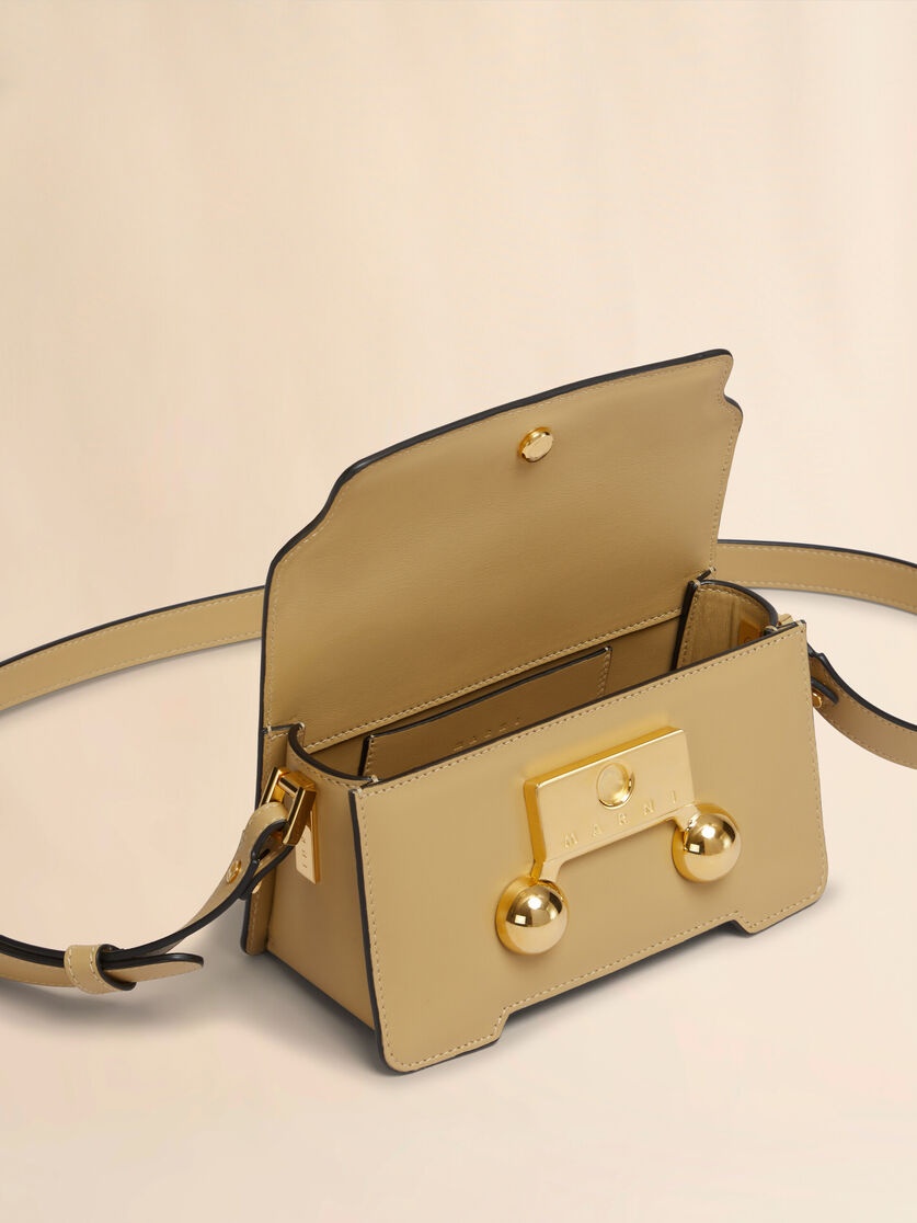 CAMEL LEATHER TRUNKAROO MINI SHOULDER BAG - 3