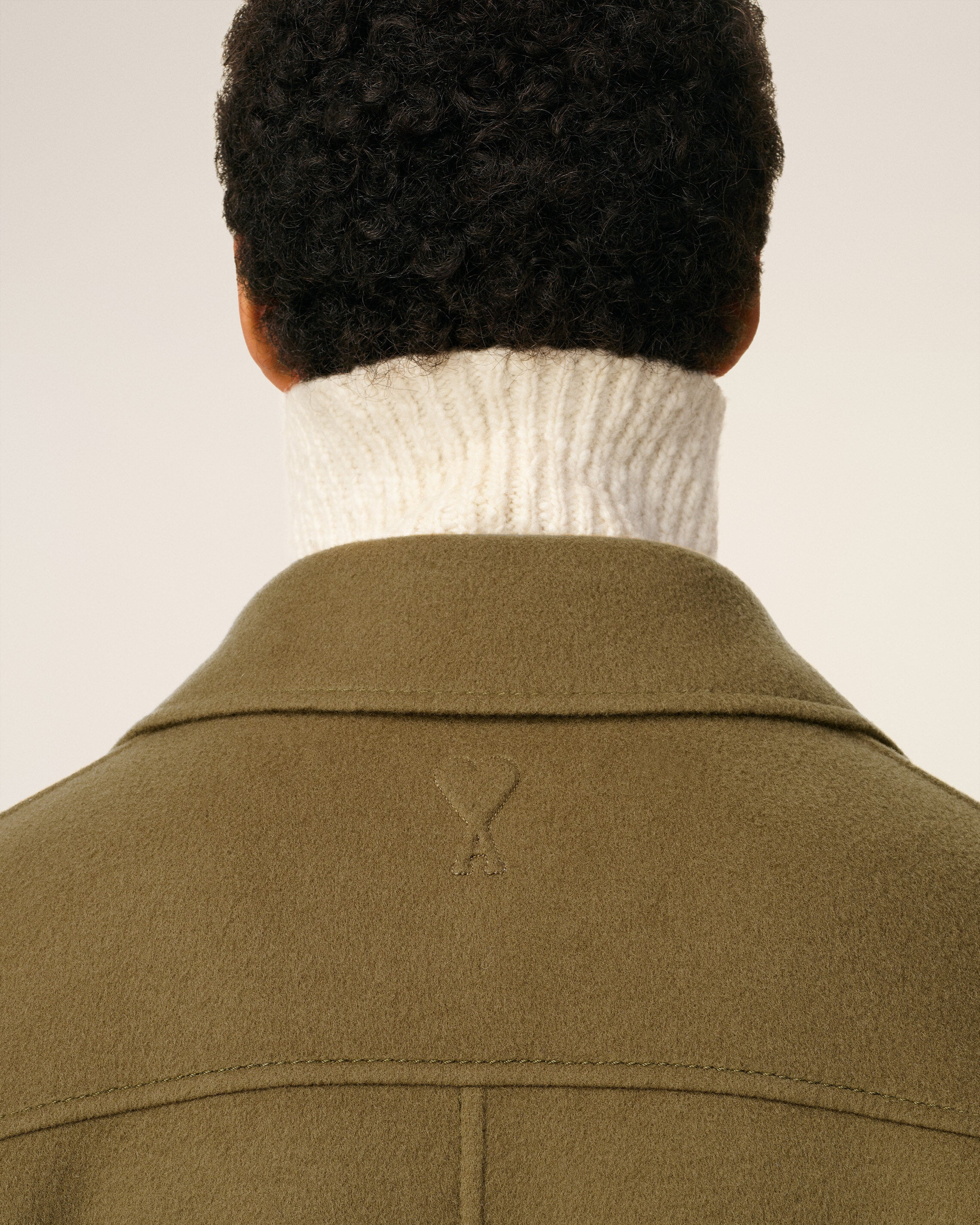GREEN WOOL BELTED COAT - 4