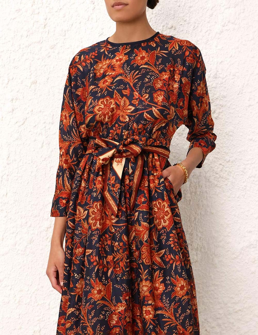 JUNIE LONG SLEEVE MIDI DRESS - 5