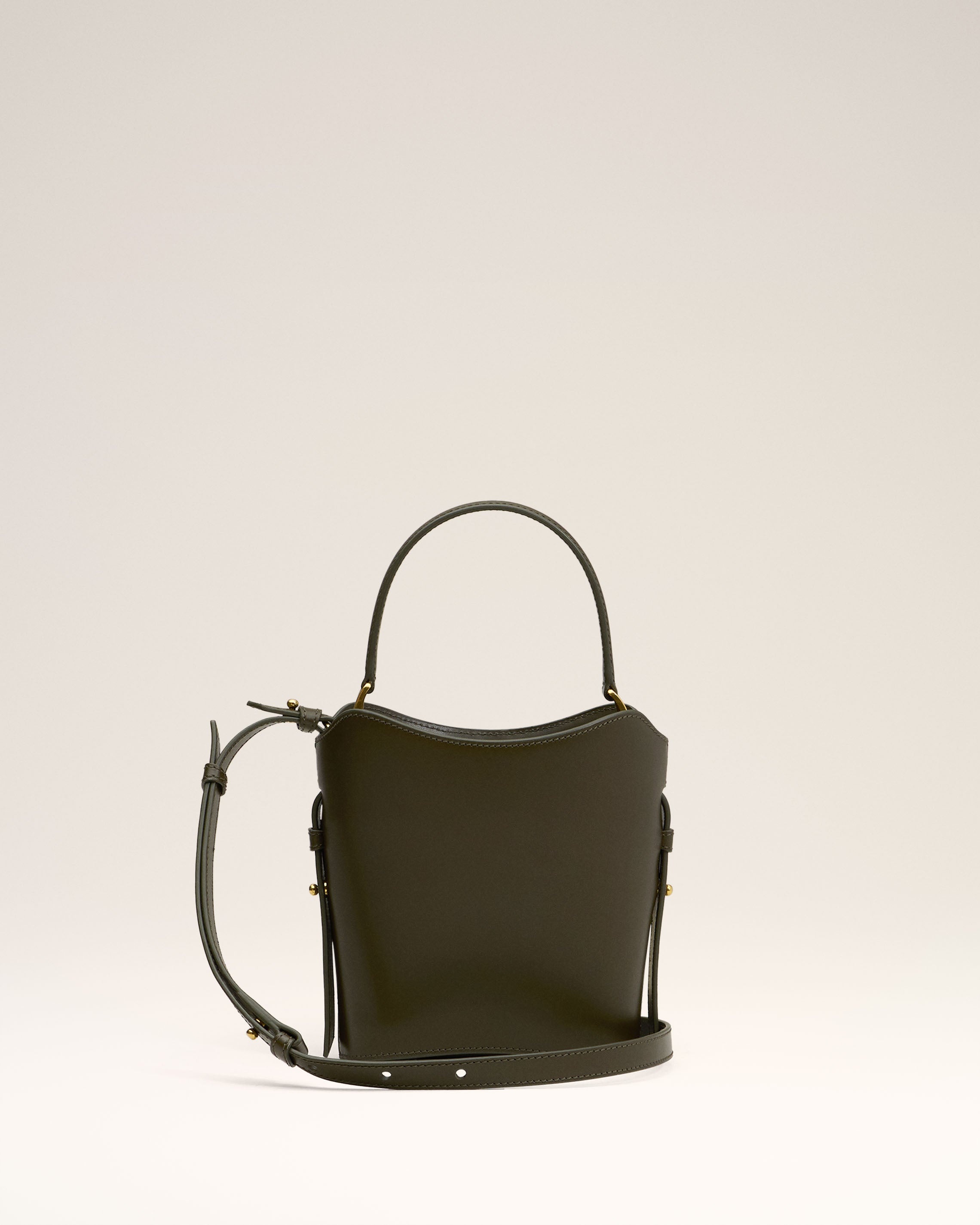 GREEN LEATHER MINI PARIS PARIS BUCKET BAG - 3