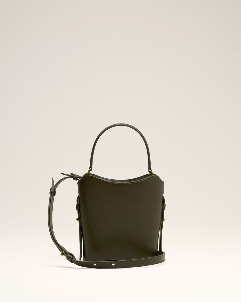GREEN LEATHER MINI PARIS PARIS BUCKET BAG 3