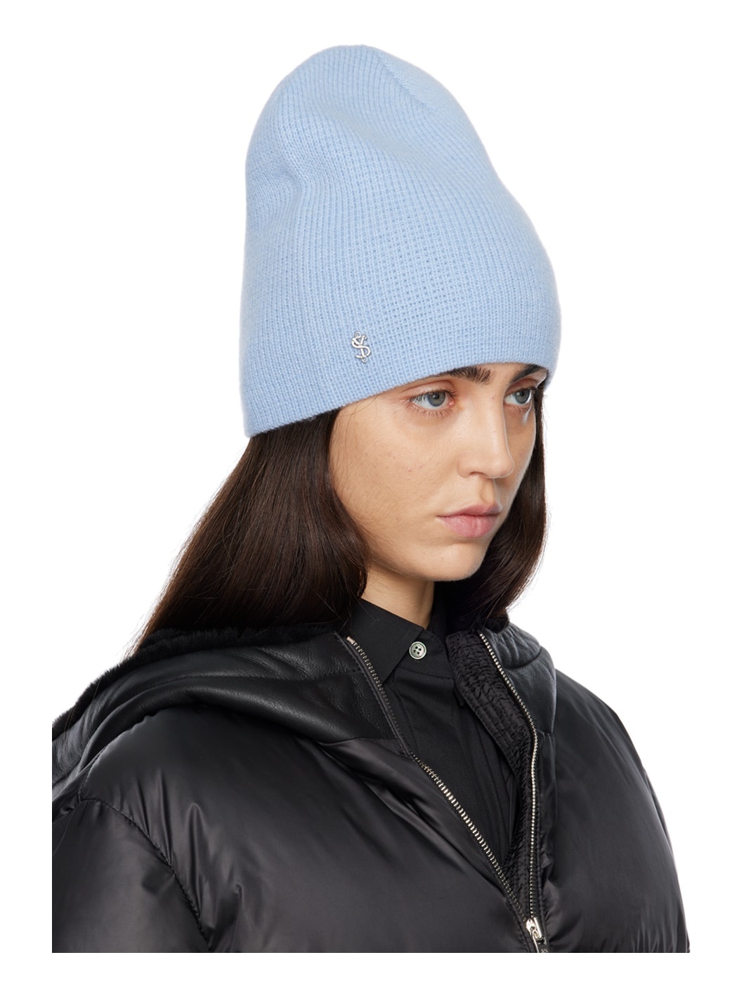 SSENSE Exclusive Blue Wool & Cashmere Beanie - 2