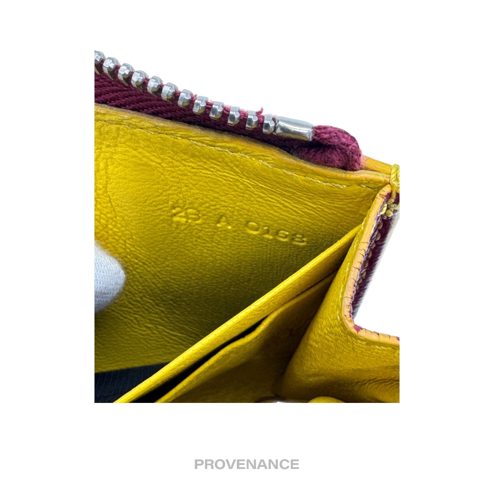 Givenchy Cles Zip Pouch Wallet - Red/Yellow Leather - 10