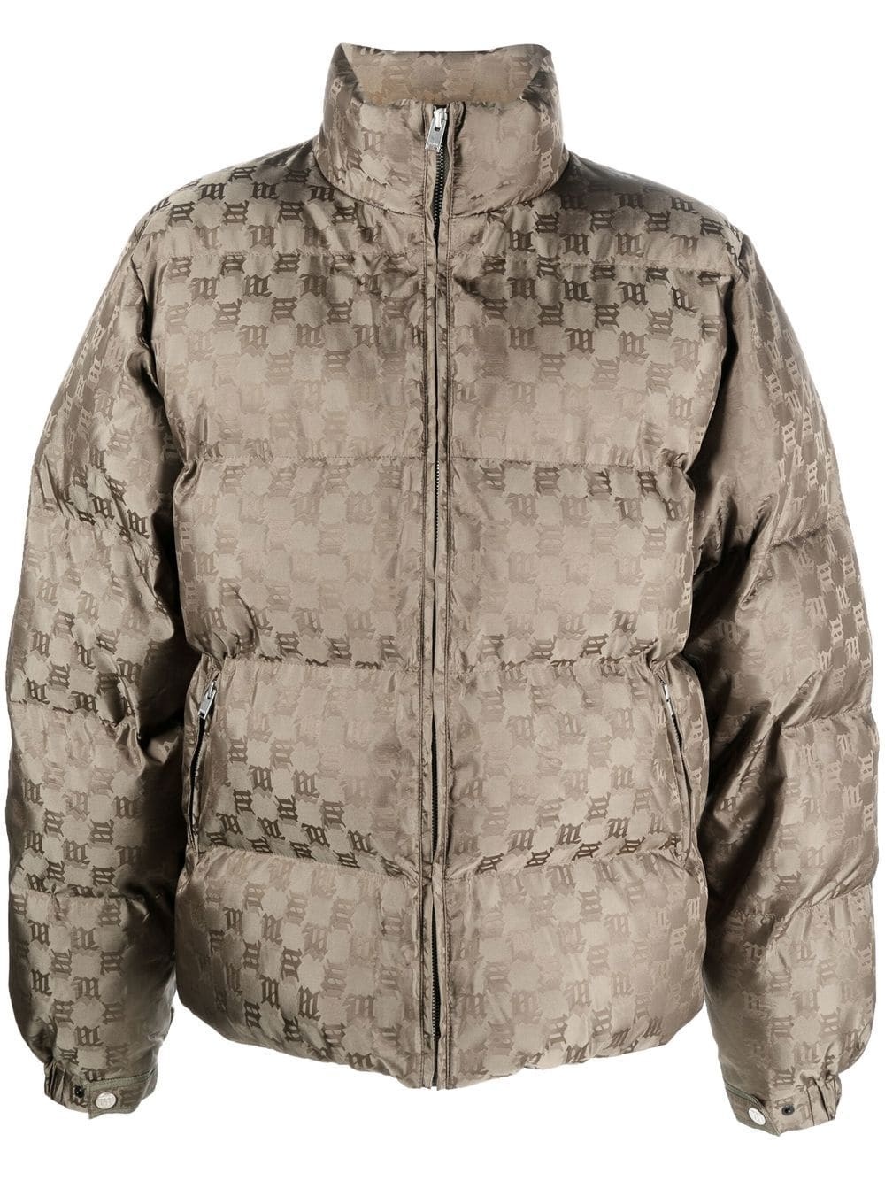 logo-print down jacket - 1