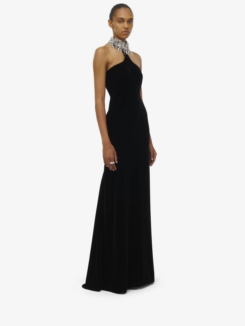 Embellished Neck Evening Dress - 3