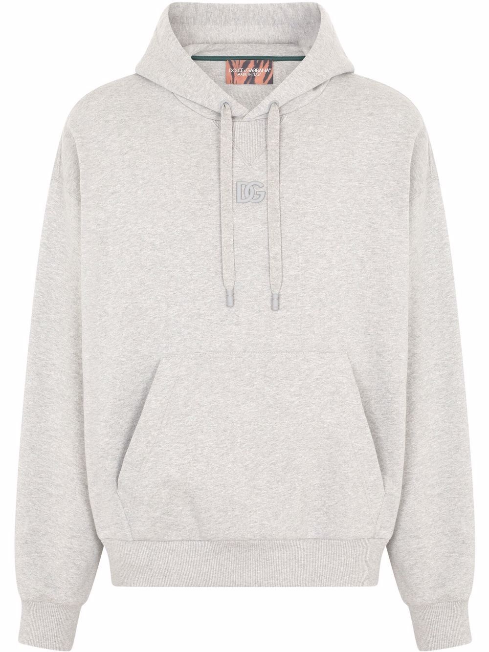 text-print embroidered hoodie - 1