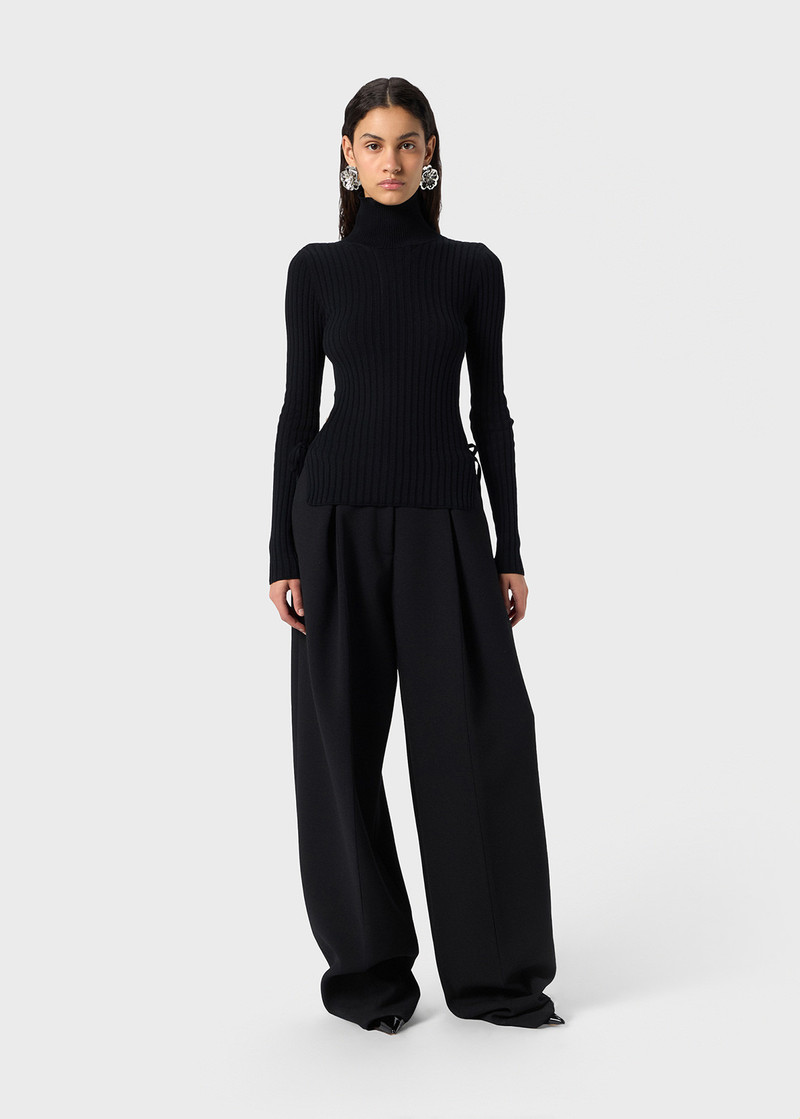 Blumarine RIBBED SWEATER WITH CUT-OUT AND LACES outlook