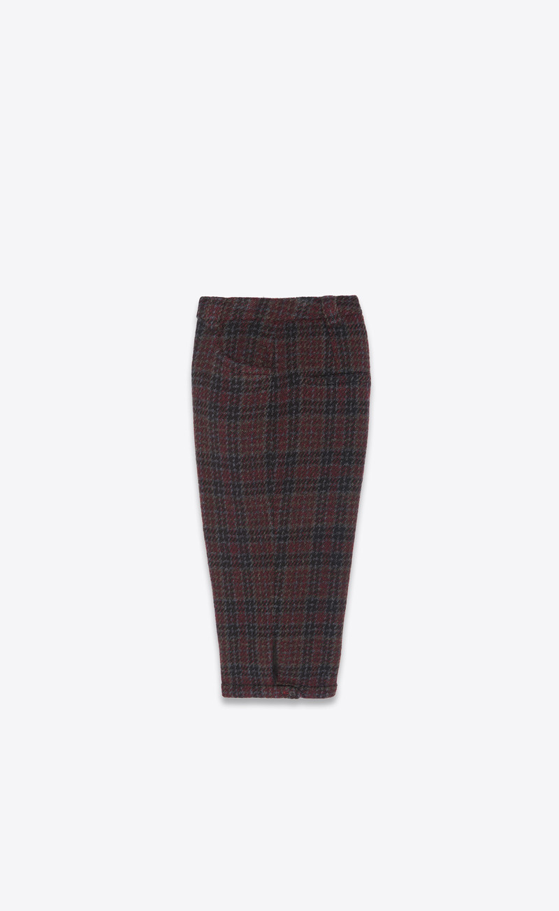 SAINT LAURENT bermuda cycling shorts in checked tweed wool outlook