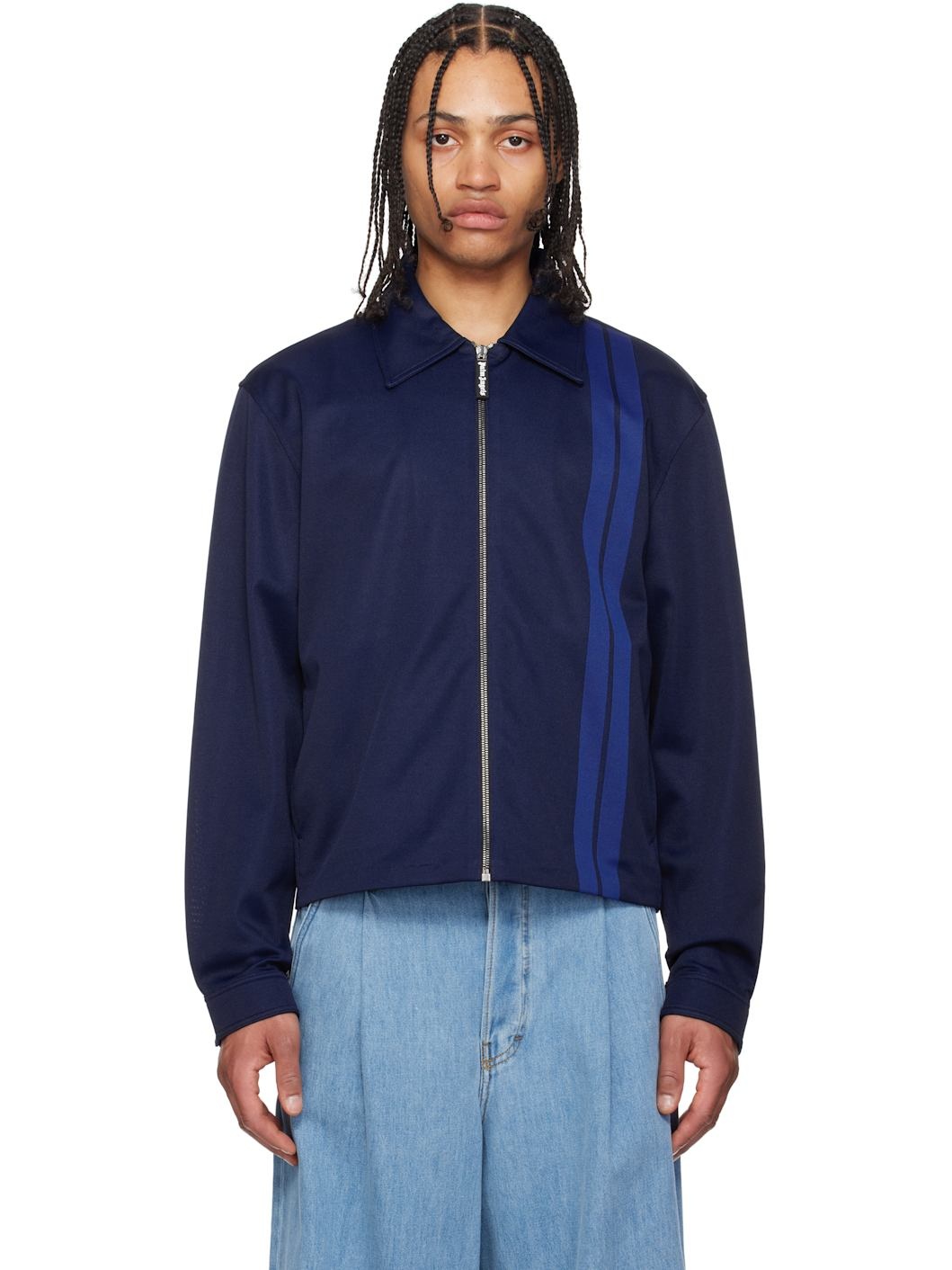 Navy Suit Track Jacket - 1